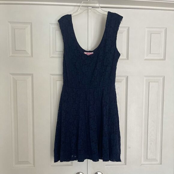 Candie’s Navy Lace Dress Size Large - Picture 1 of 3